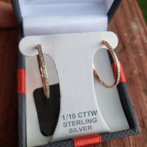 Diamond Hoop Earrings - Picture 4 of 5